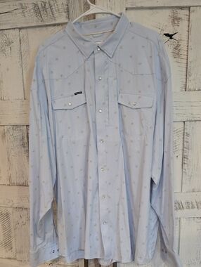 Men's Poncho "The Maria Jose" Light Blue Casual Button-Down Shirt